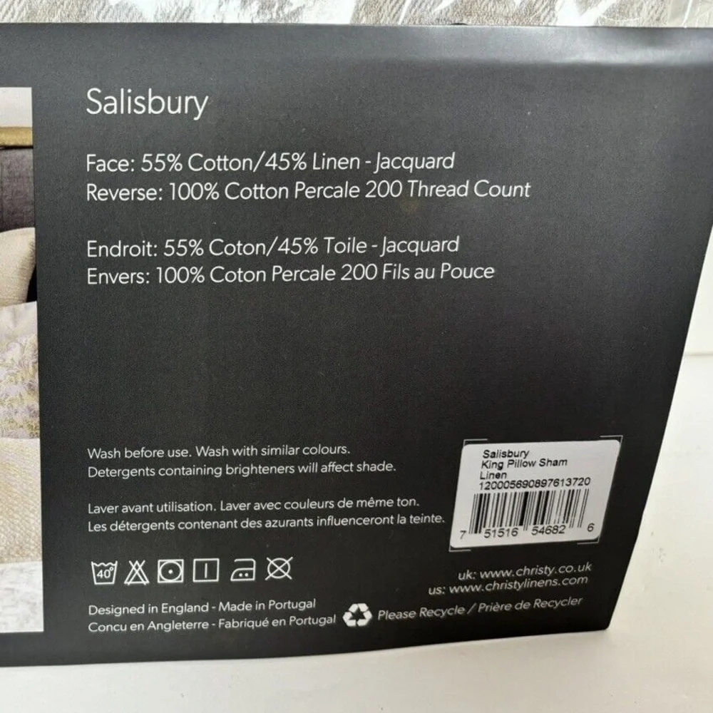 3 Pc Set Christy of England Salisbury Jacquard Queen Duvet Cover